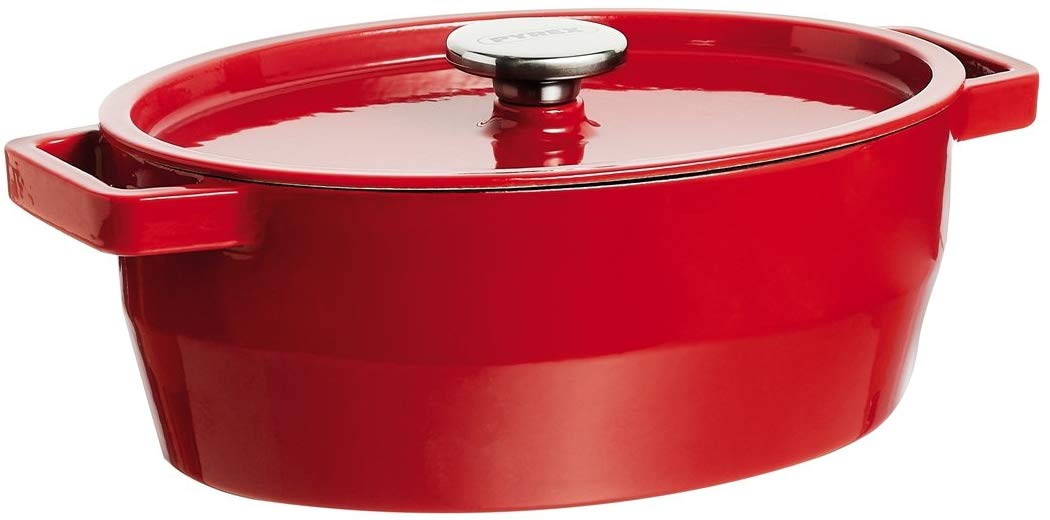 CAÇAROLA OVAL 29CM-3.8L VERMELHO FERRO